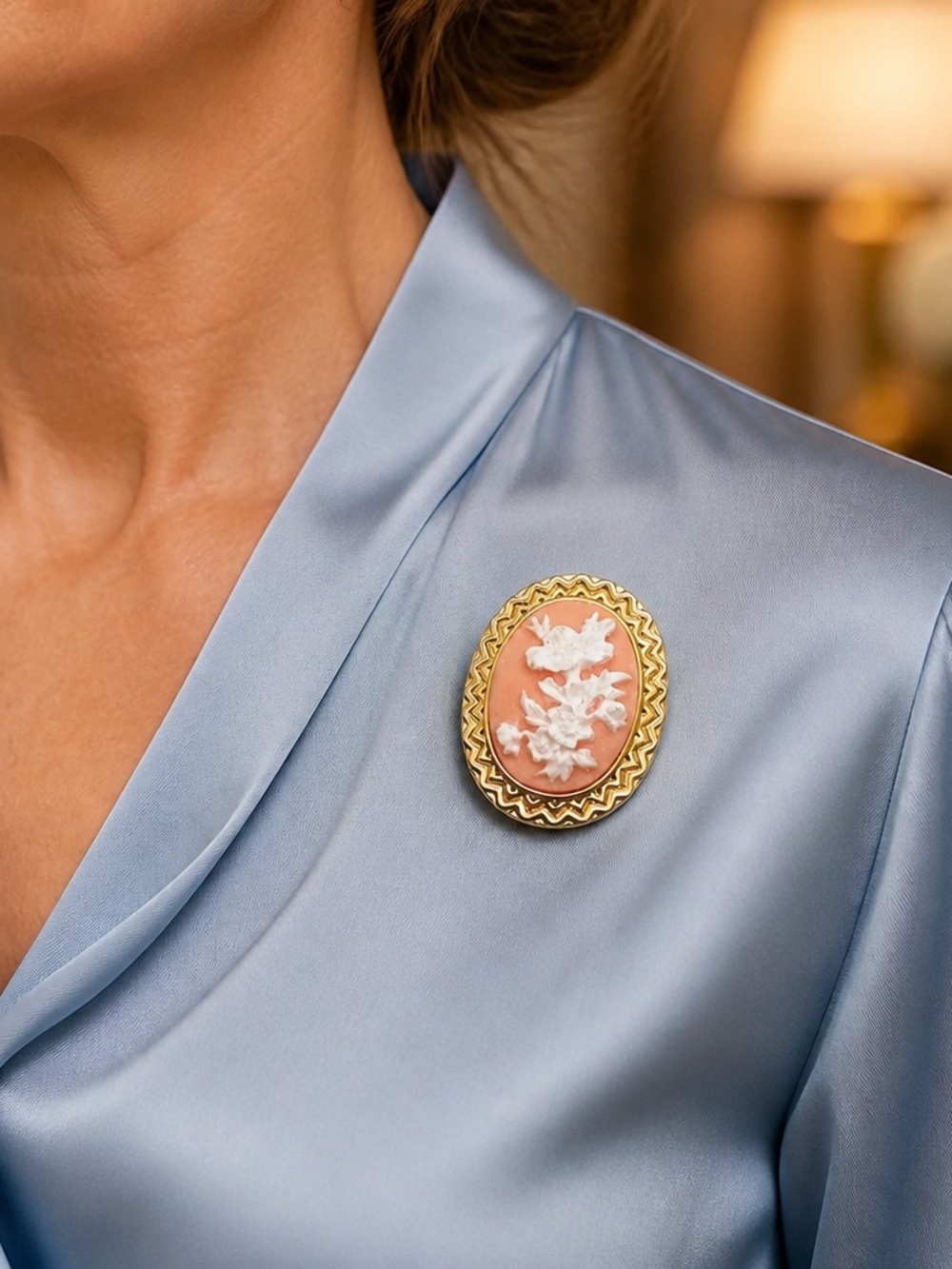 Vintage Fashion Floral Cameo